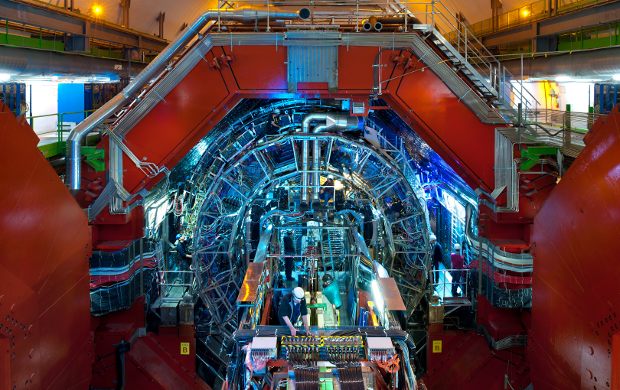 People working on the ALICE detector at the Large Hadron Collider